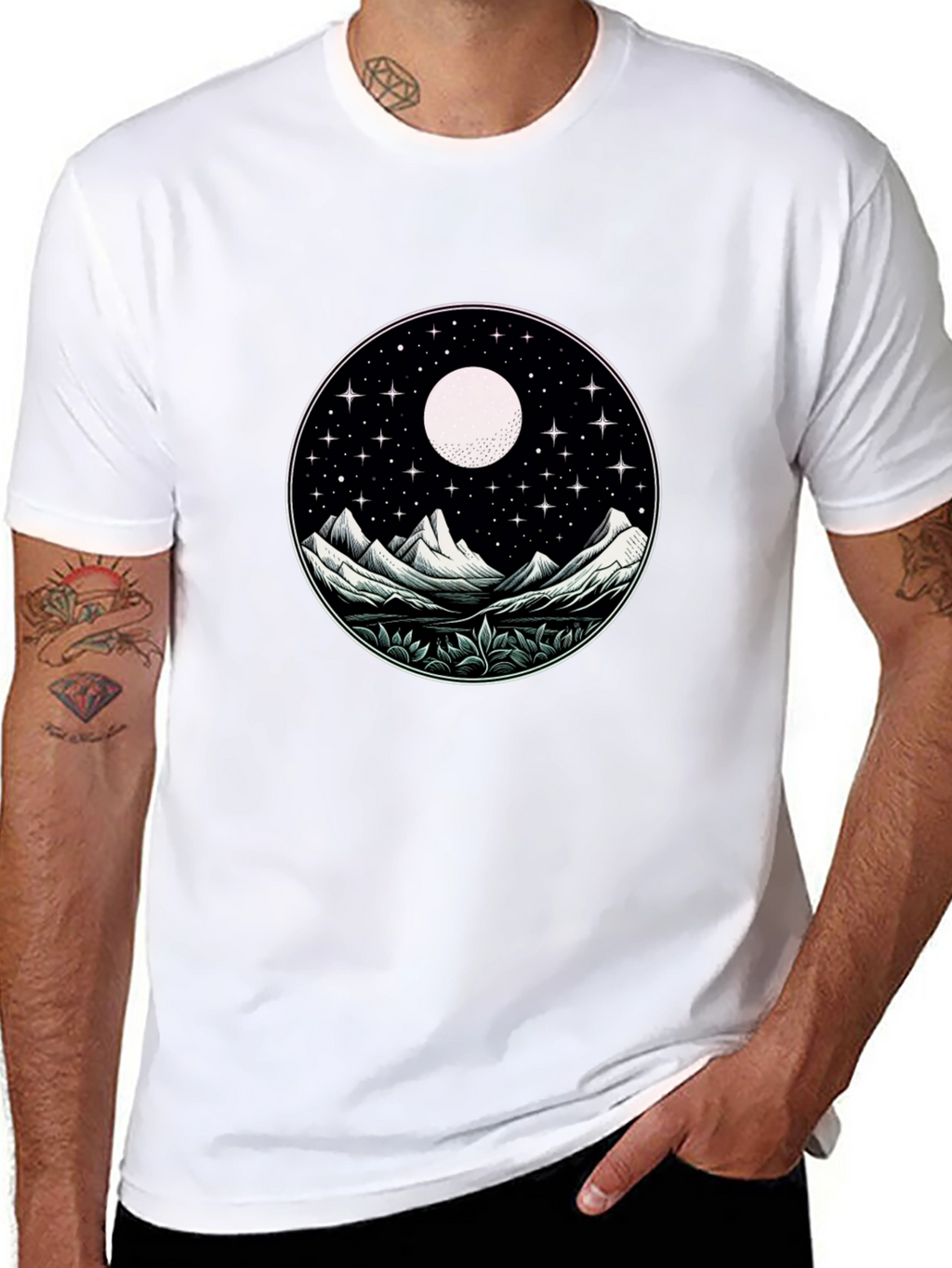 Night Sky Mountain Graphic Tee - Unisex