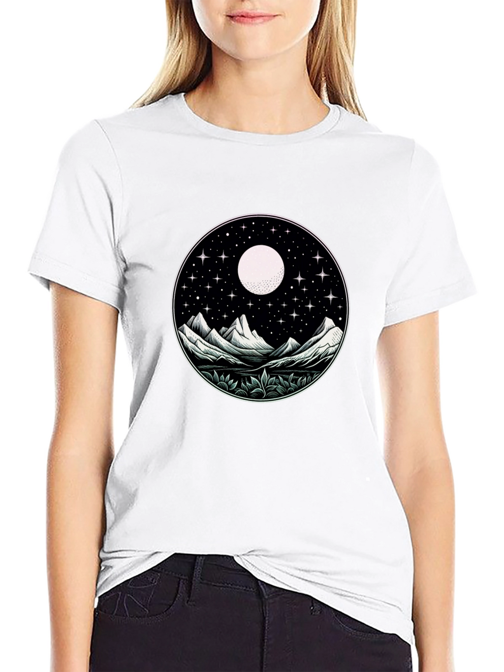 Night Sky Mountain Graphic Tee - Unisex