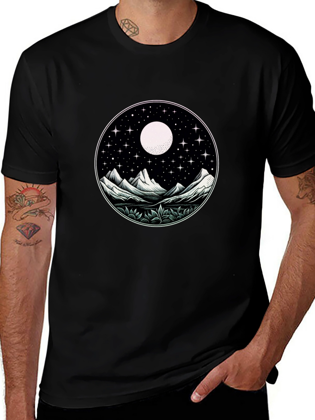 Night Sky Mountain Graphic Tee - Unisex