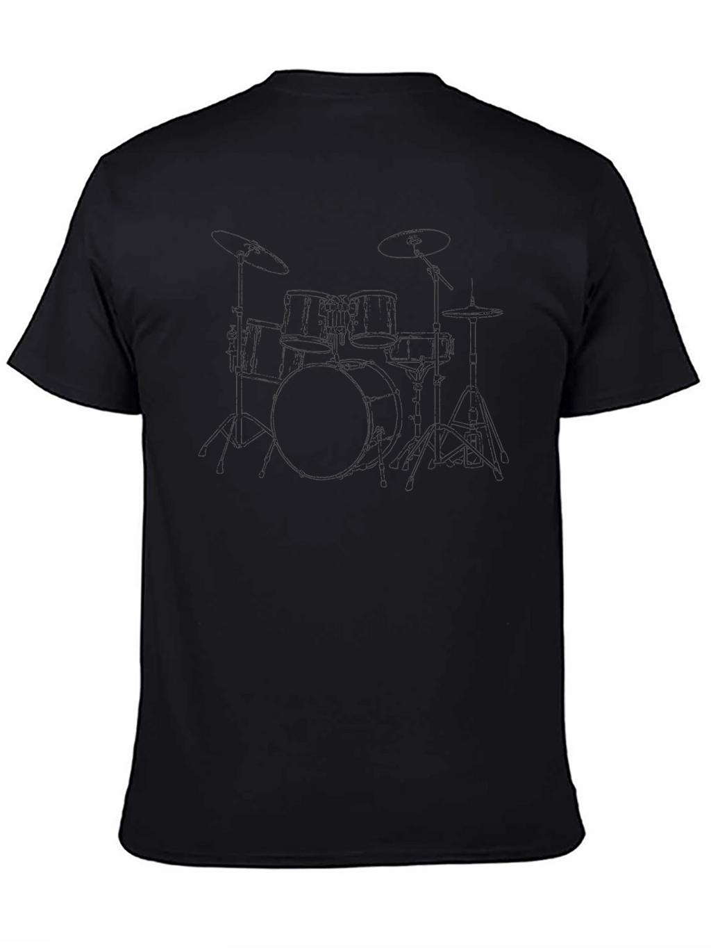 Black Drum Set Graphic T-Shirt