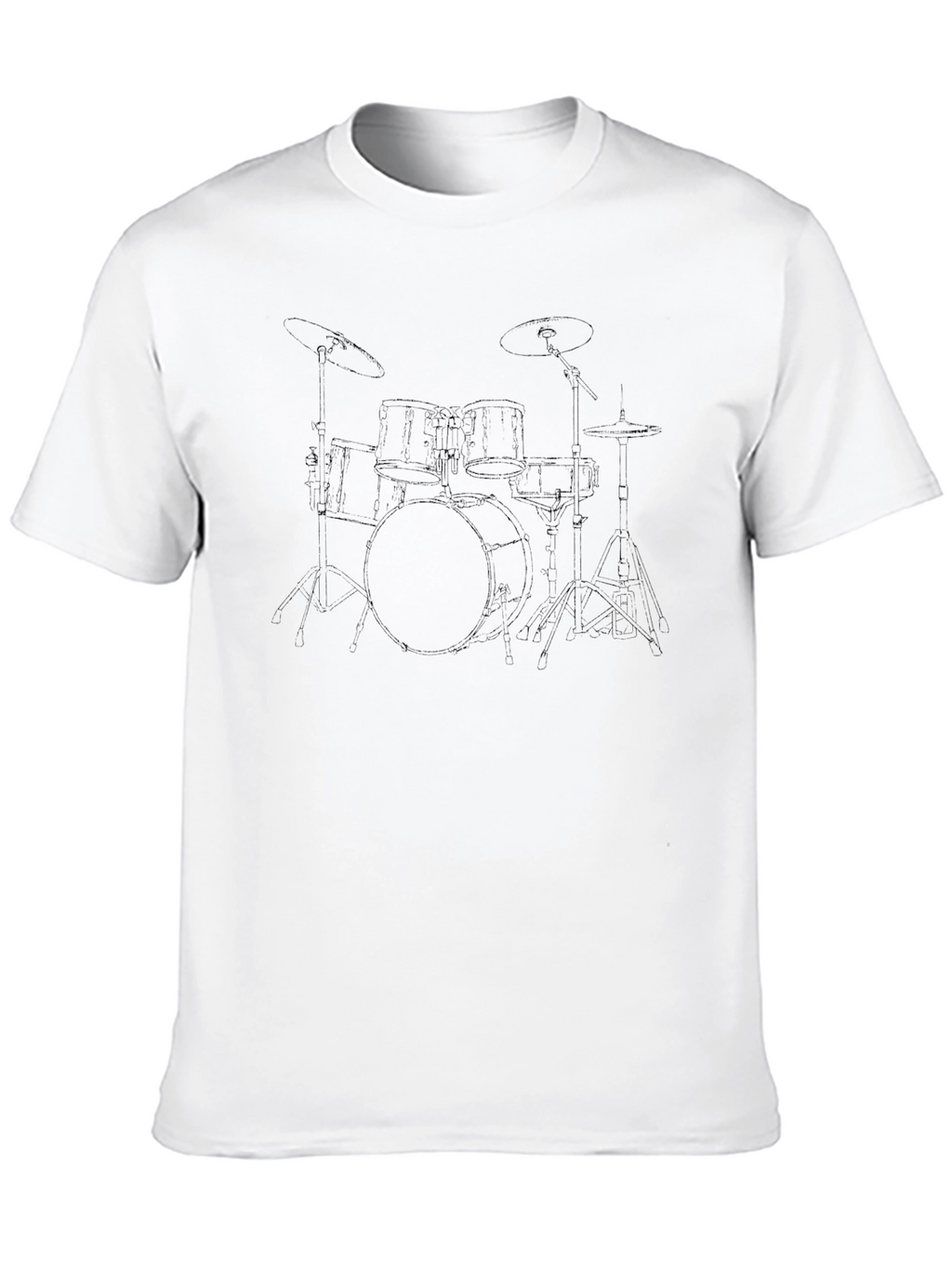Black Drum Set Graphic T-Shirt
