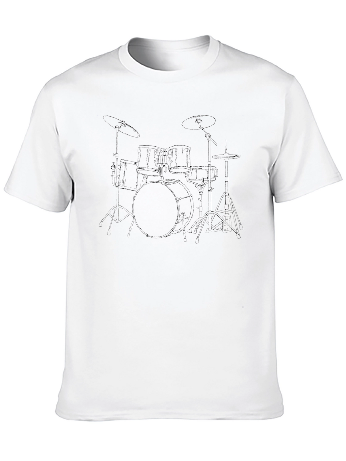 Black Drum Set Graphic T-Shirt