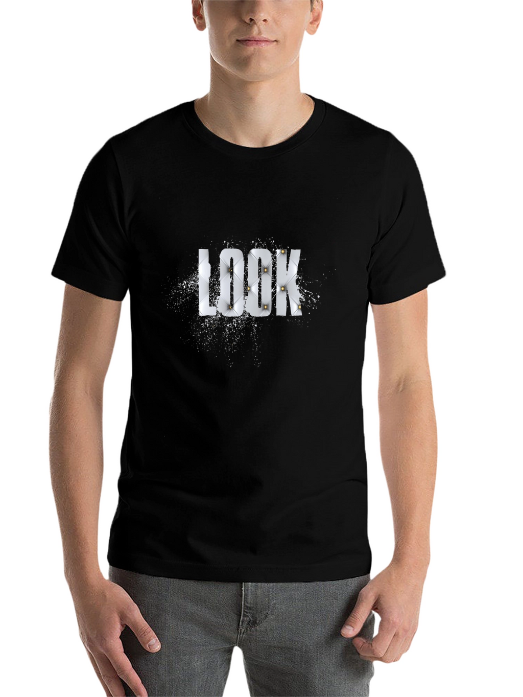 Stylish Black LOOK Graphic T-Shirt for Men