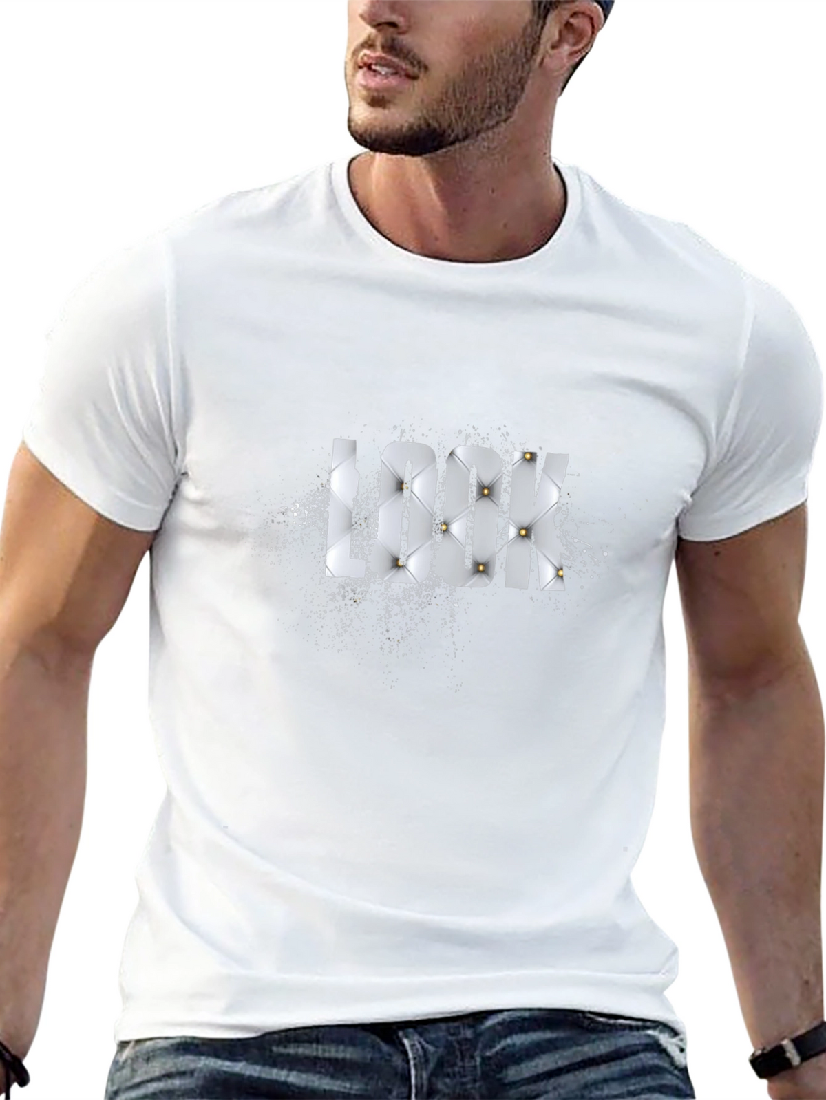 Stylish Black LOOK Graphic T-Shirt for Men