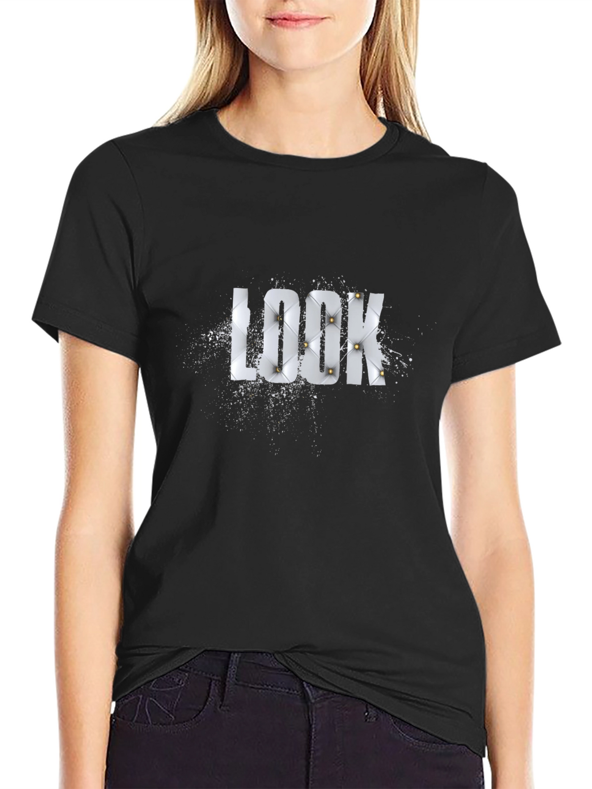 Stylish Black LOOK Graphic T-Shirt for Men