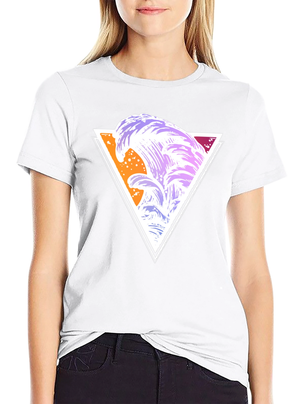 Abstract Wave Triangle Graphic Tee