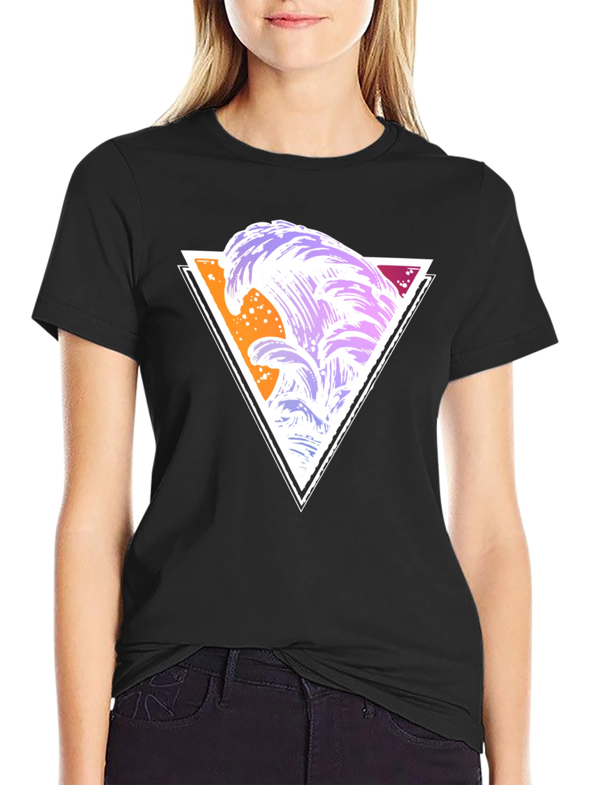 Abstract Wave Triangle Graphic Tee