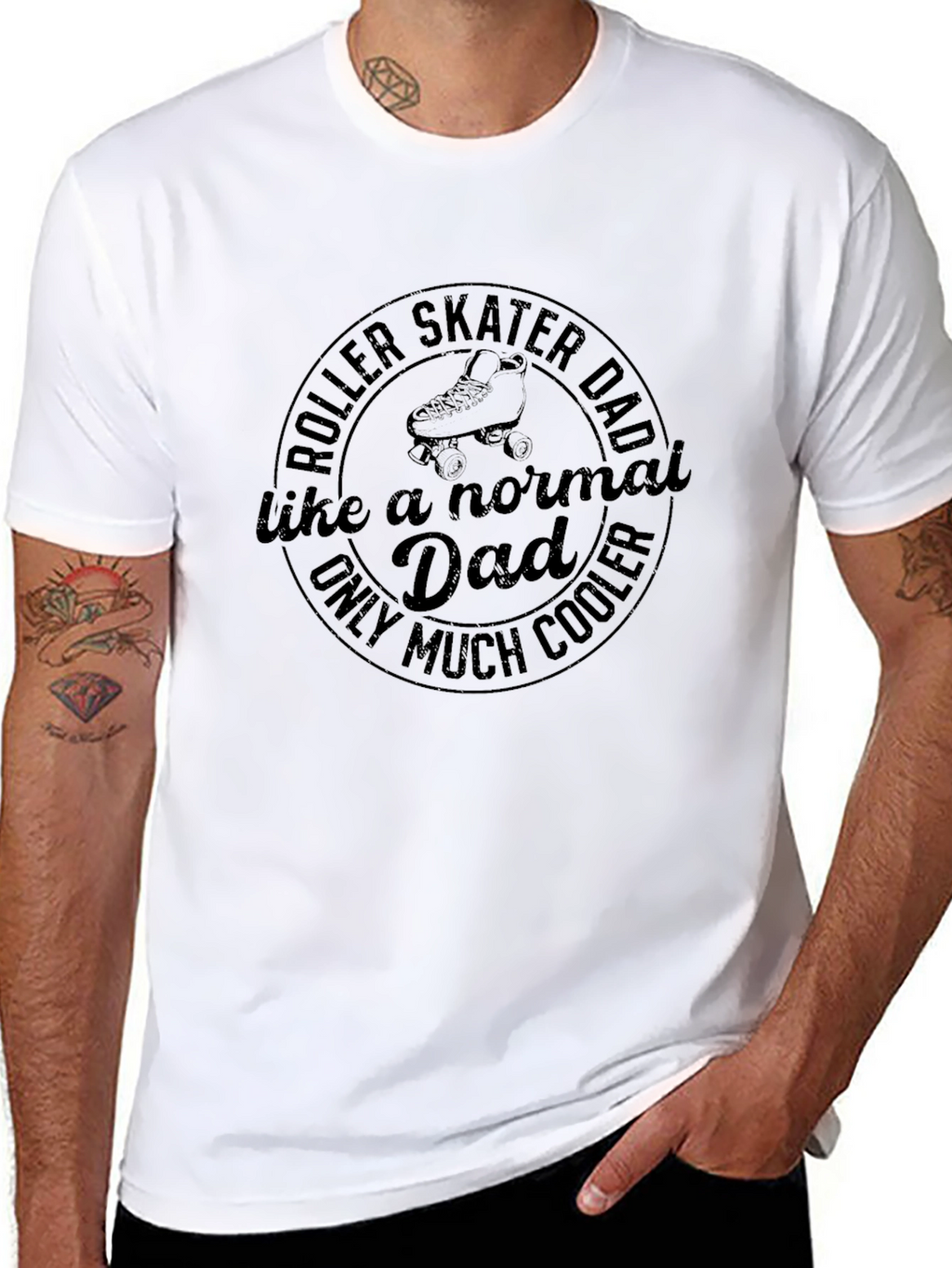 Roller Skater Dad Graphic Tee - Cool Dad T-Shirt
