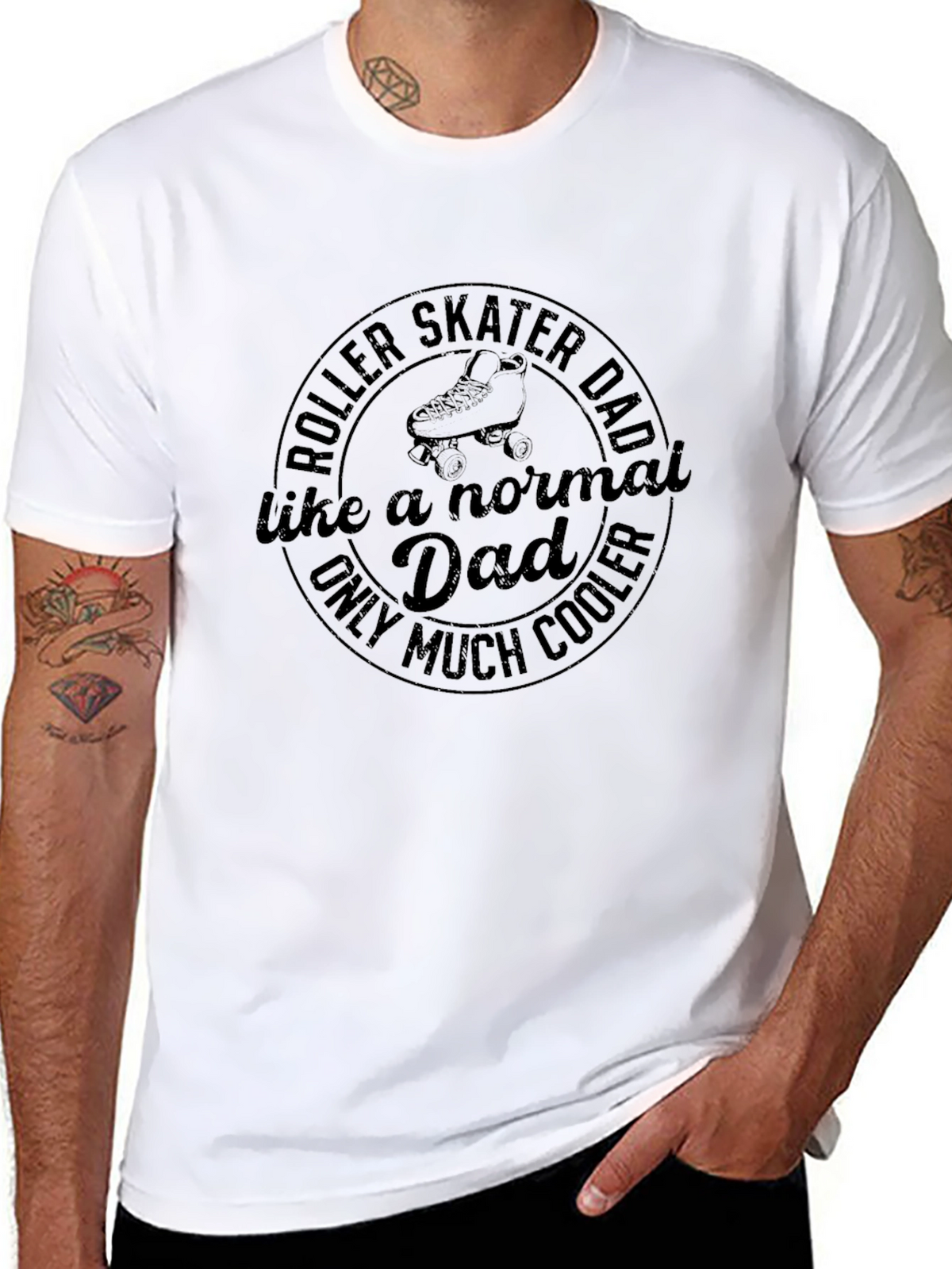 Roller Skater Dad Graphic Tee - Cool Dad T-Shirt
