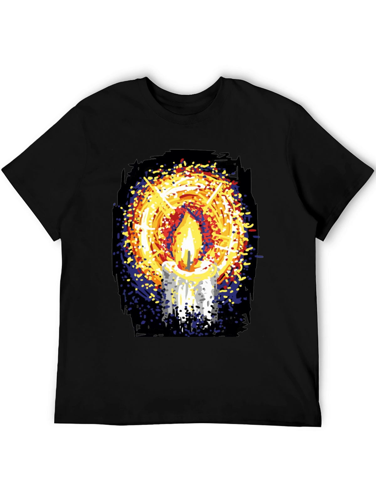 Candlelight Graphic Print Black T-Shirt
