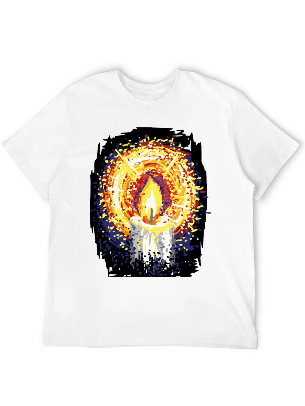 Candlelight Graphic Print Black T-Shirt