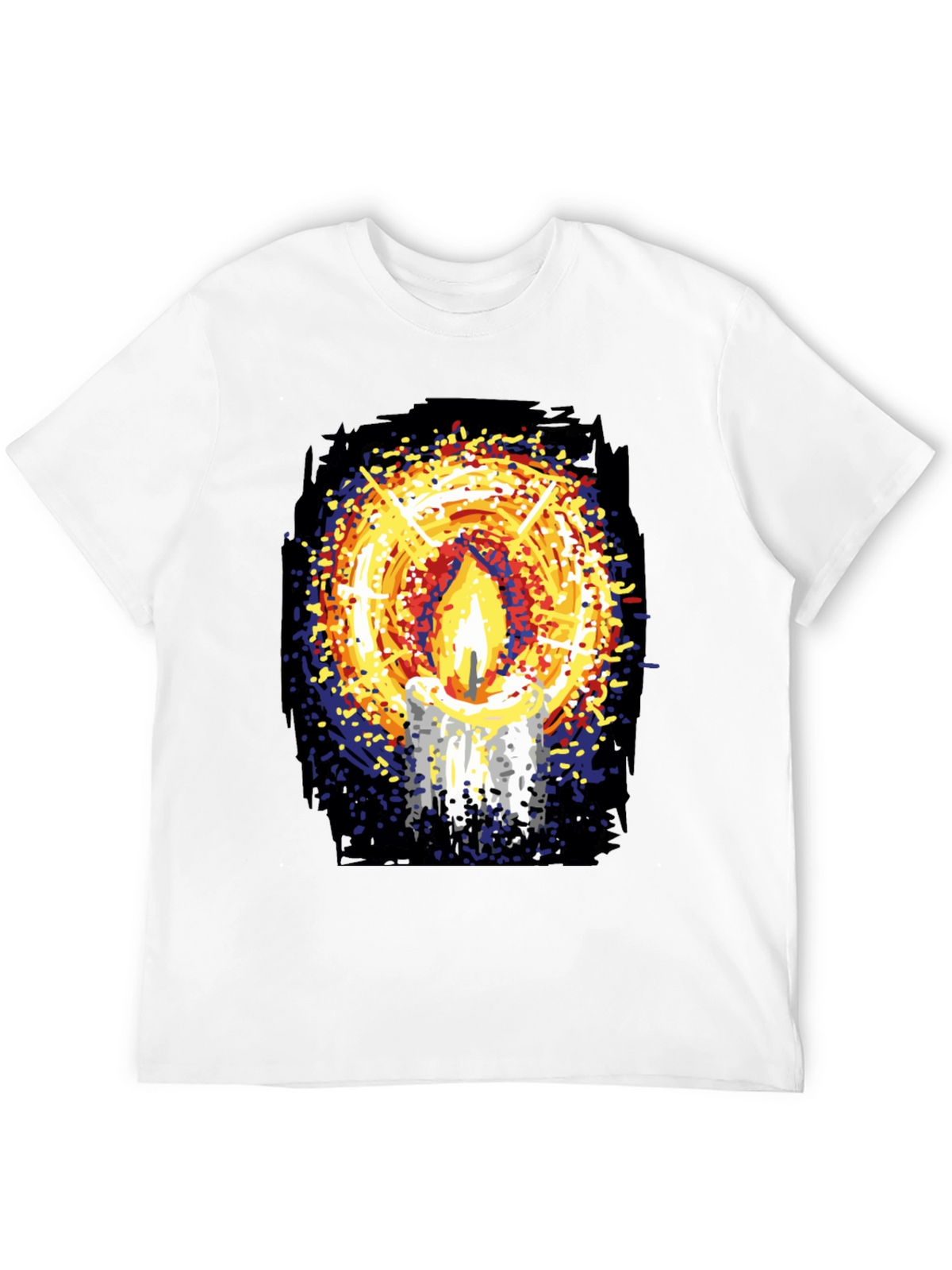 Candlelight Graphic Print Black T-Shirt