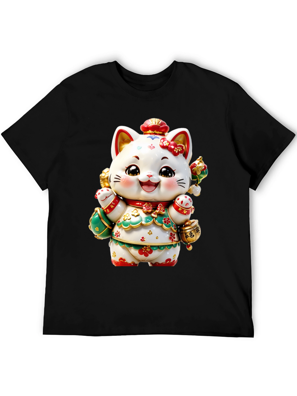 Lucky Cat Graphic Tee - Chinese New Year Style