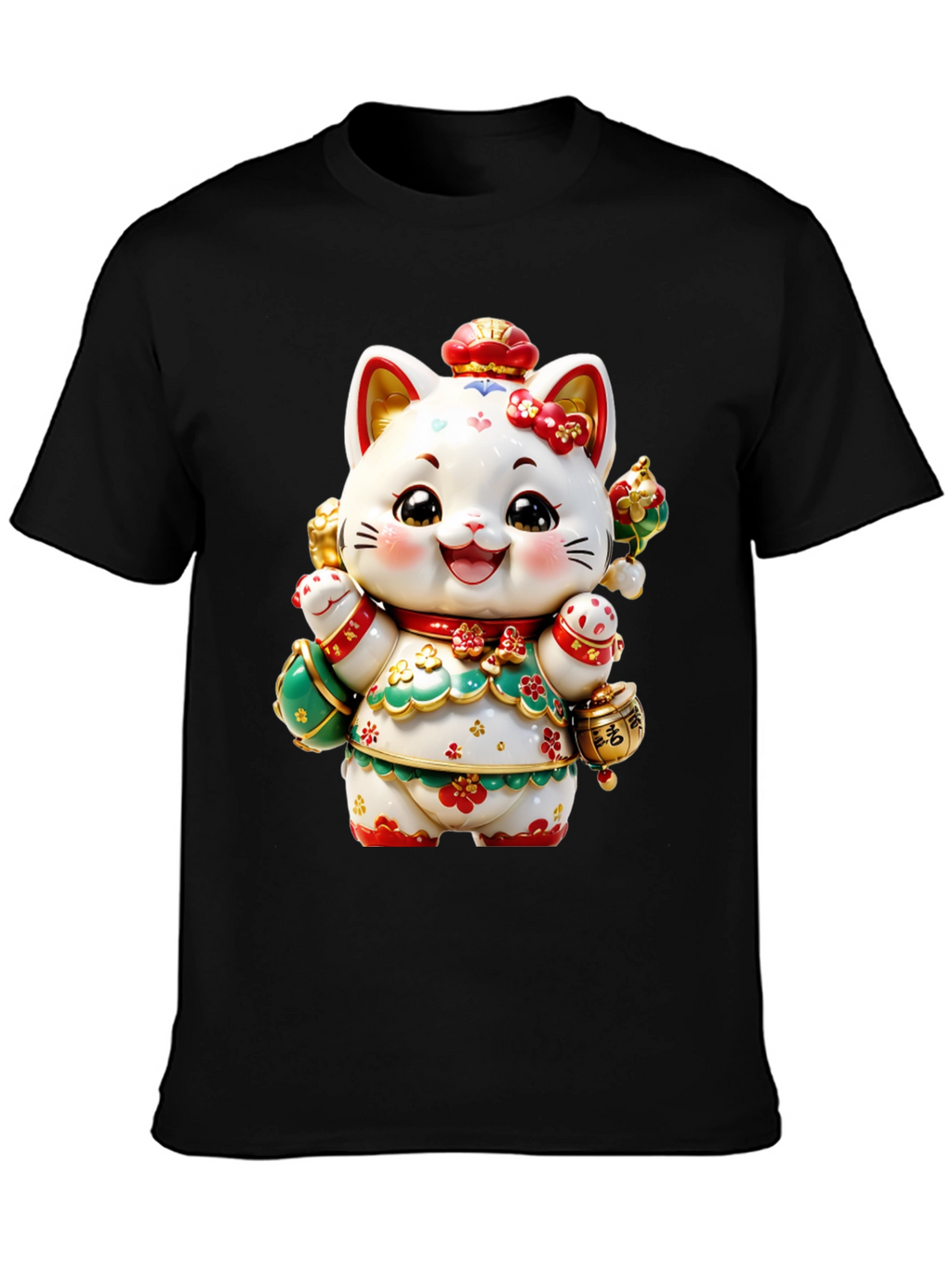 Lucky Cat Graphic Tee - Chinese New Year Style