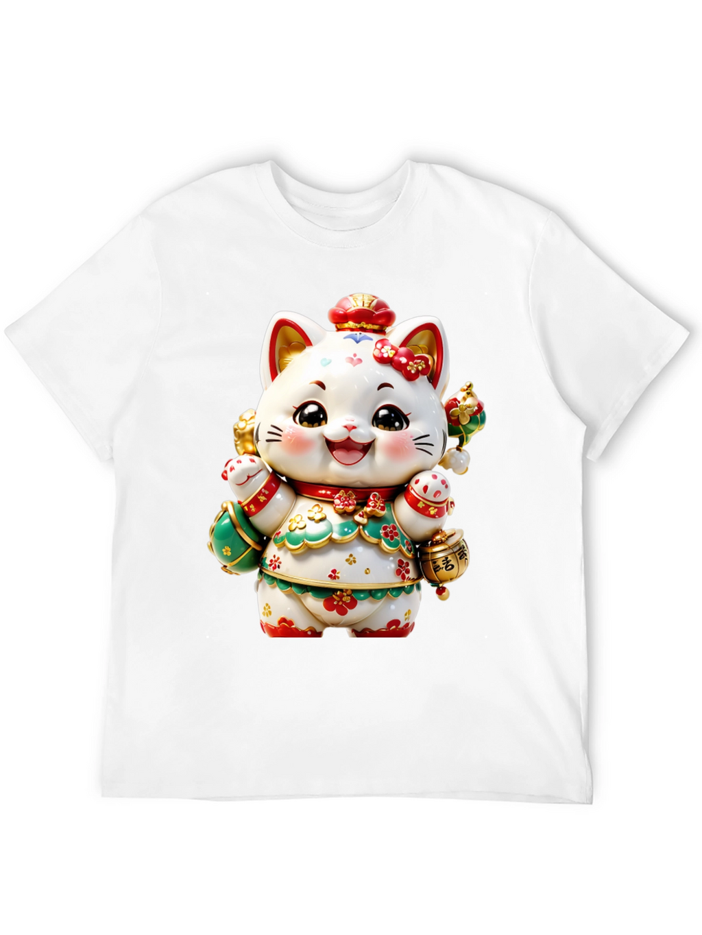 Lucky Cat Graphic Tee - Chinese New Year Style