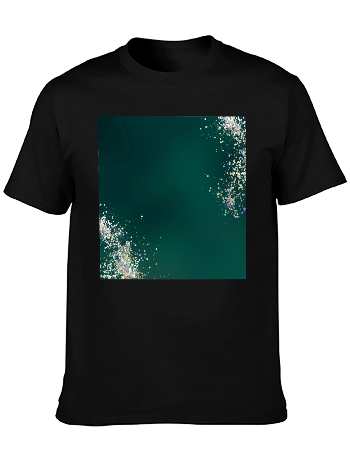 Emerald Shimmer Graphic Tee - Mens Black T-Shirt