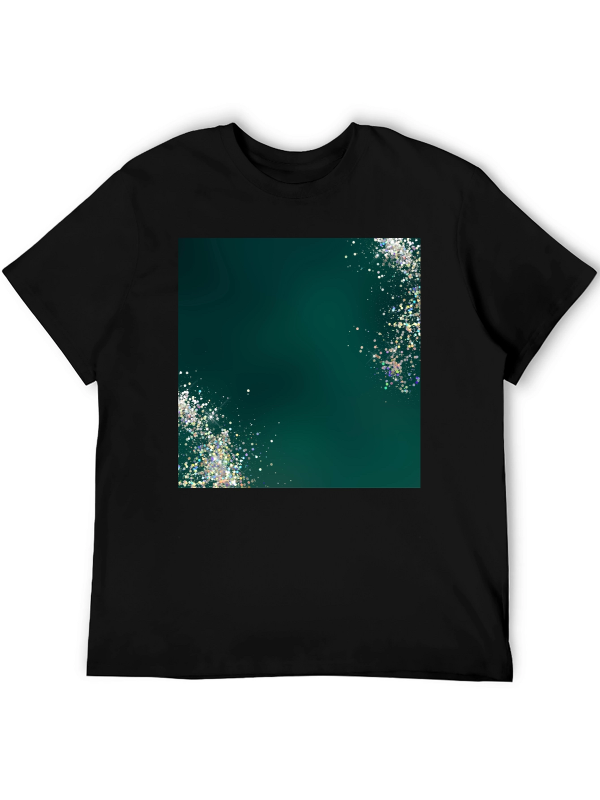 Emerald Shimmer Graphic Tee - Mens Black T-Shirt