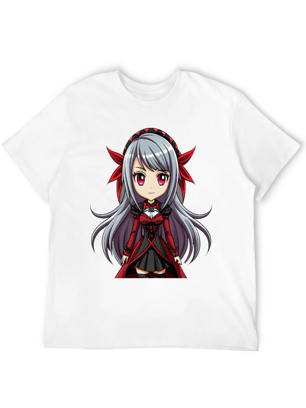 Anime Girl Graphic T-Shirt - Black