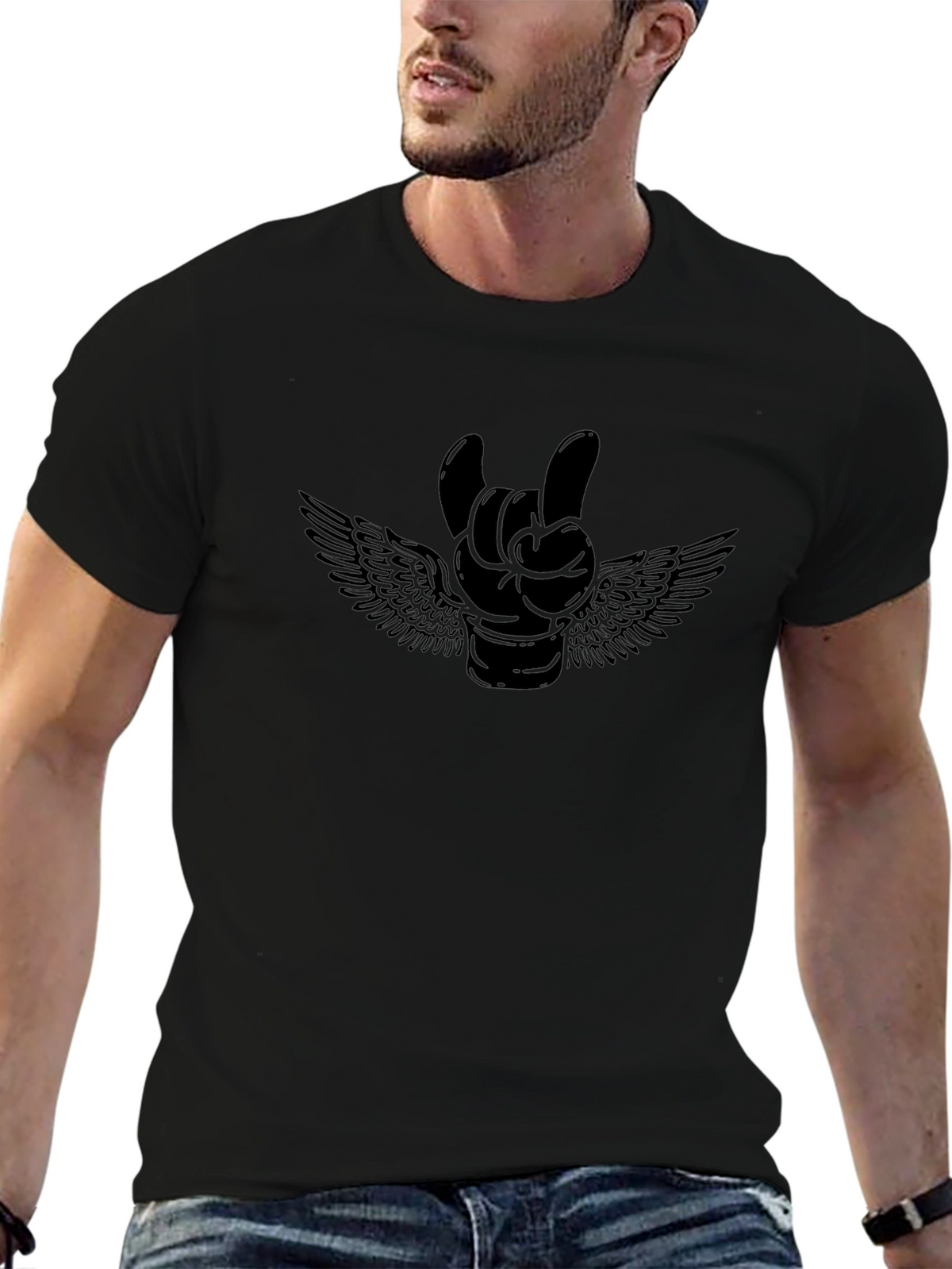 Rock On! Black Graphic Tee