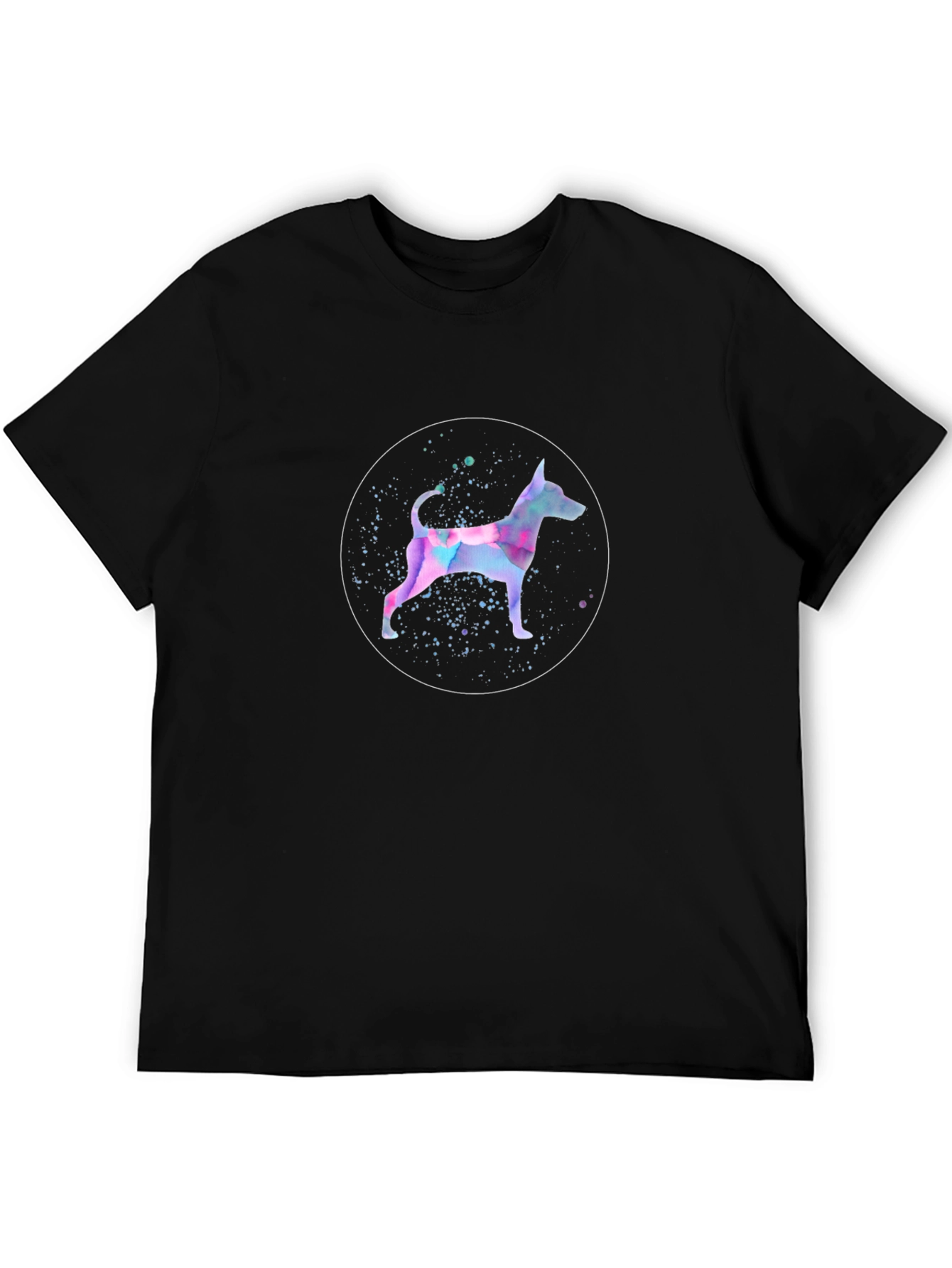 Dog Watercolor Graphic Black T-Shirt