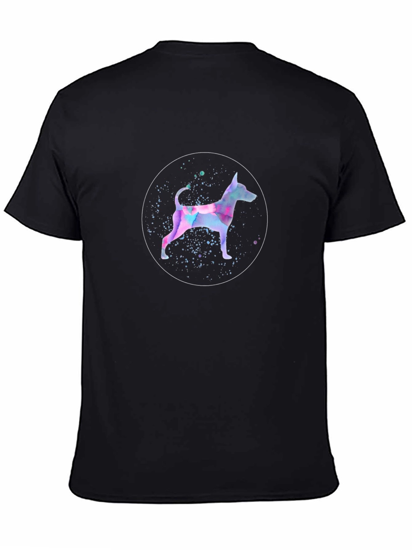 Dog Watercolor Graphic Black T-Shirt