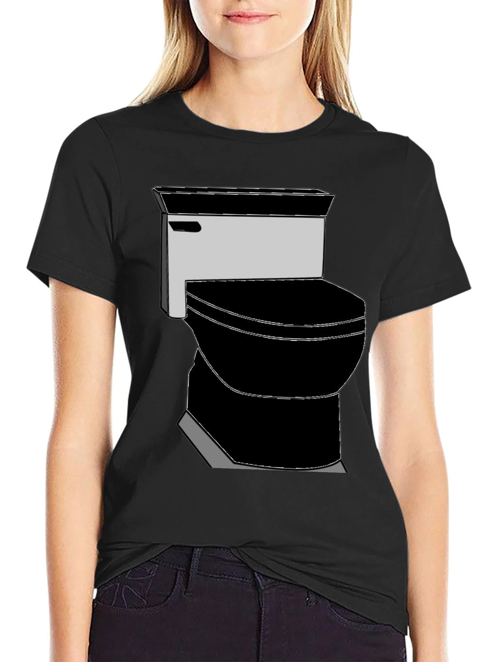 Toilet Graphic Tee - Black Novelty T-Shirt