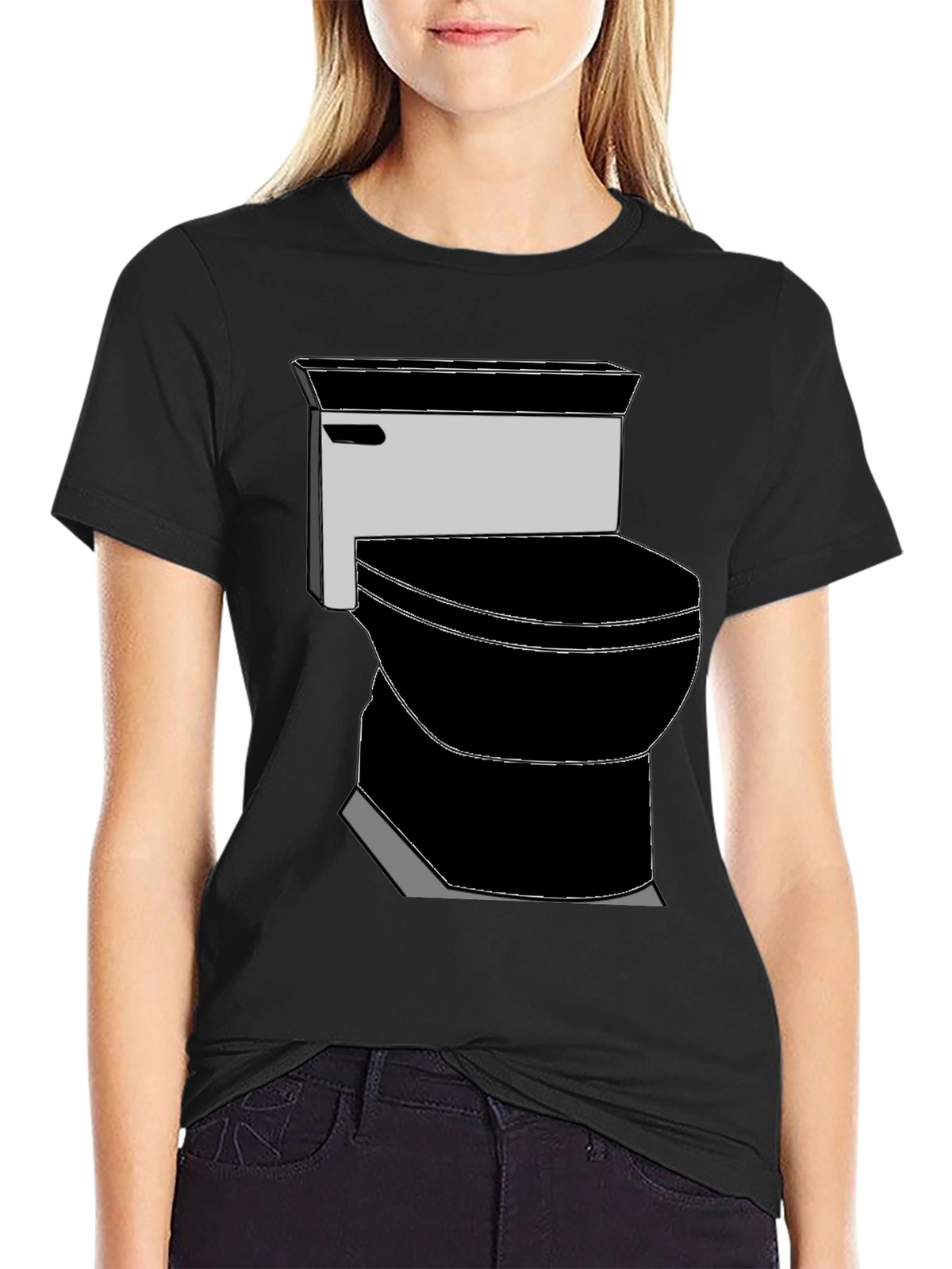 Toilet Graphic Tee - Black Novelty T-Shirt