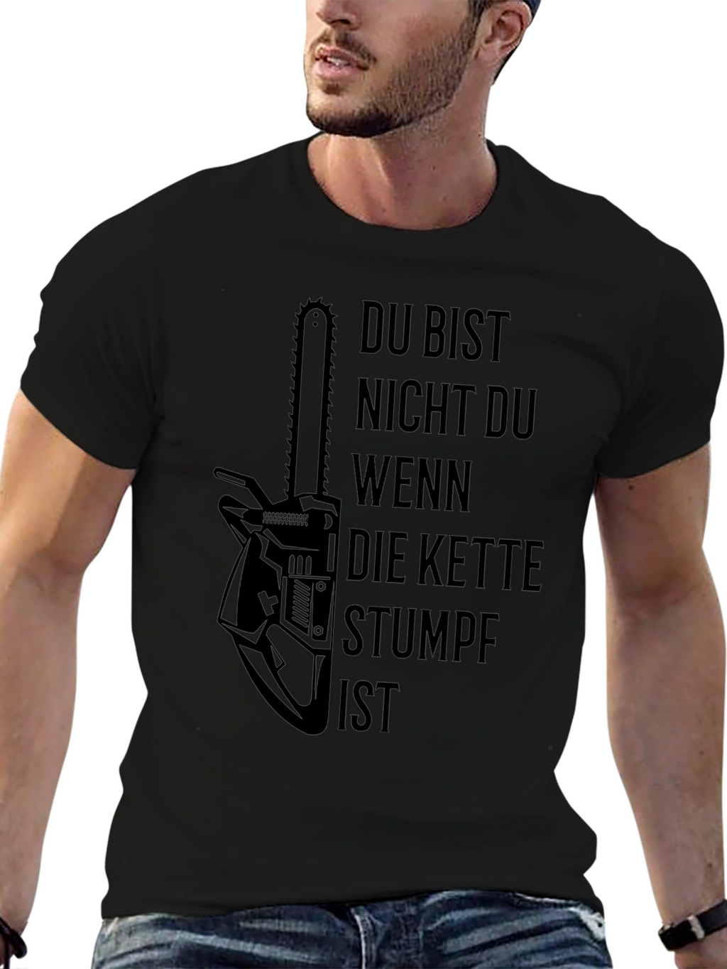 Chainsaw Humor Black T-Shirt