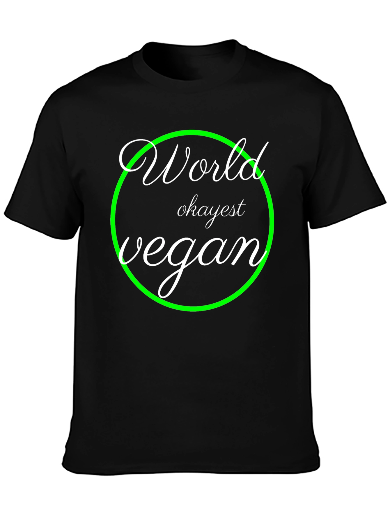 World Okayest Vegan T-Shirt - Black Graphic Tee