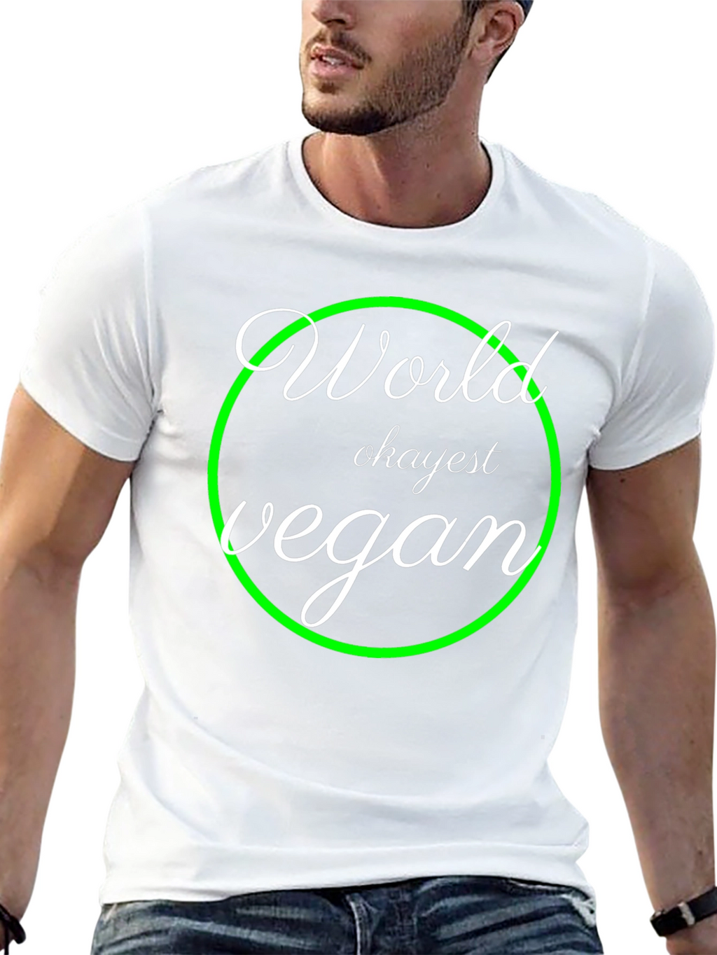 World Okayest Vegan T-Shirt - Black Graphic Tee