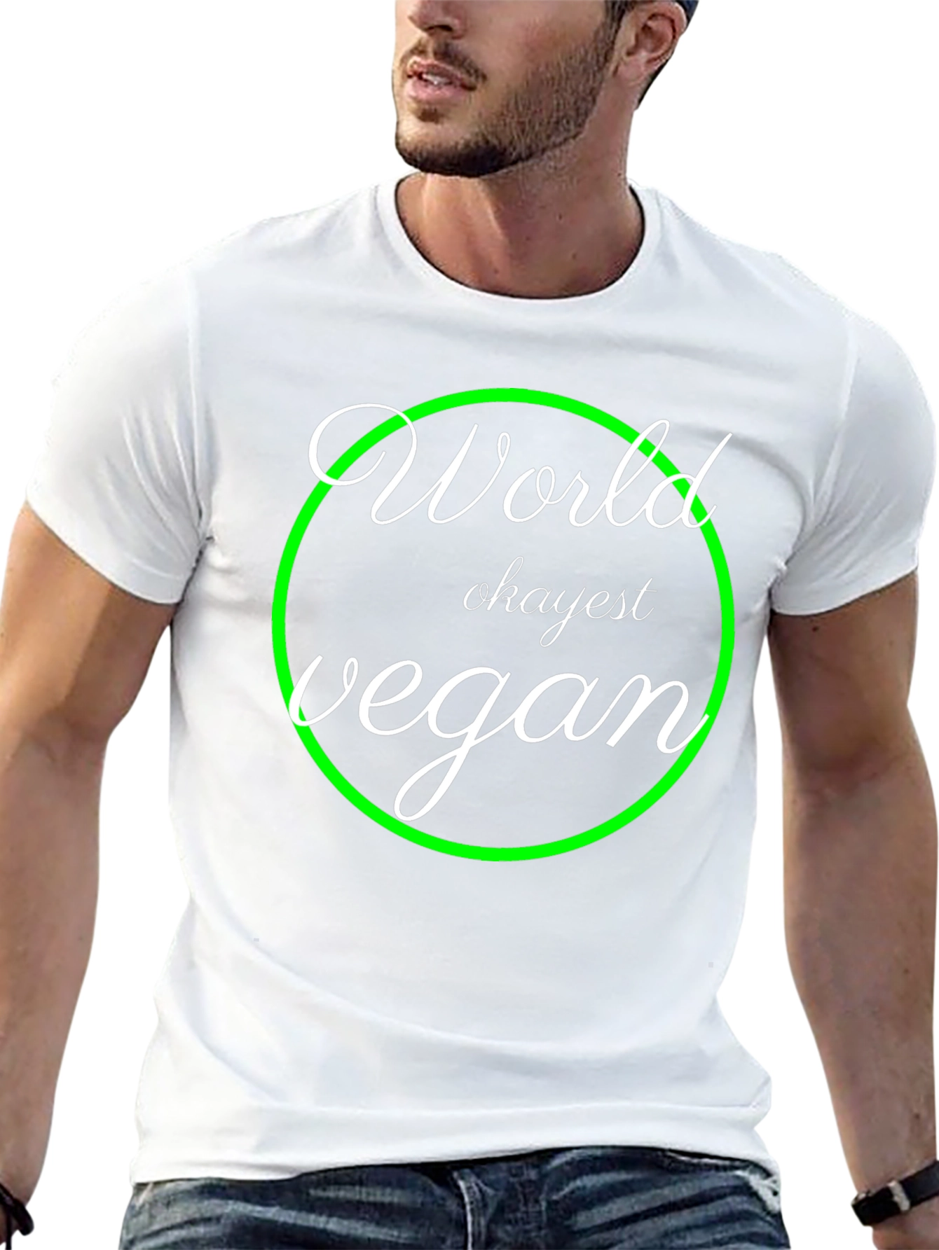 World Okayest Vegan T-Shirt - Black Graphic Tee
