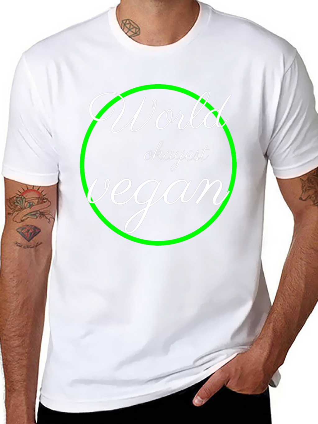 World Okayest Vegan T-Shirt - Black Graphic Tee