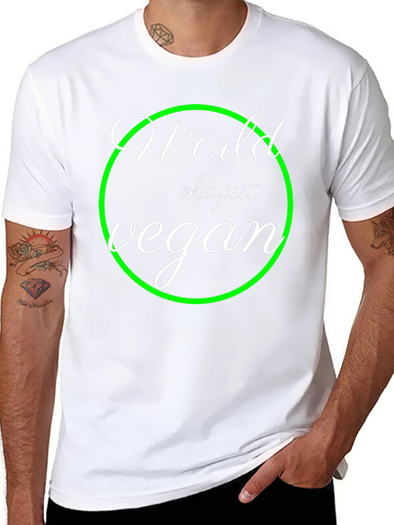 World Okayest Vegan T-Shirt - Black Graphic Tee