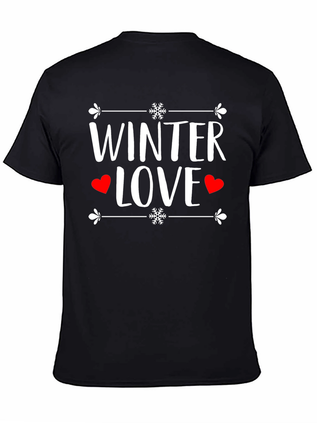 Winter Love Graphic Tee Shirt - Black