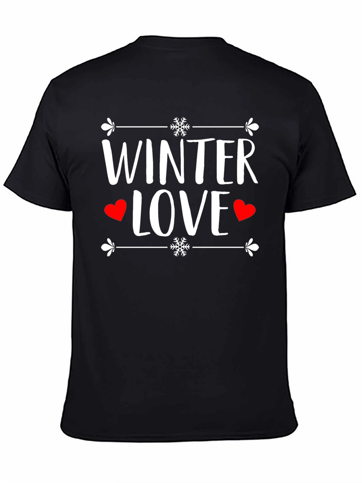 Winter Love Graphic Tee Shirt - Black