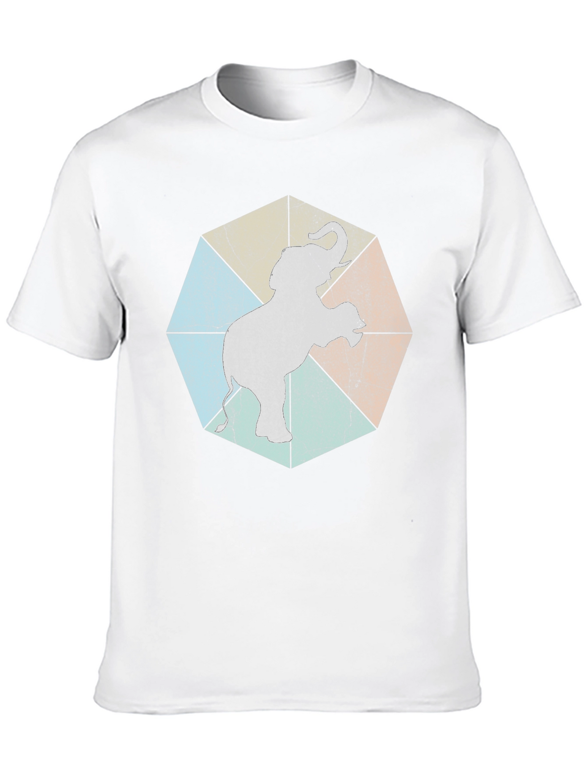 Geometric Elephant Graphic Tee - Trendy Animal Print Shirt