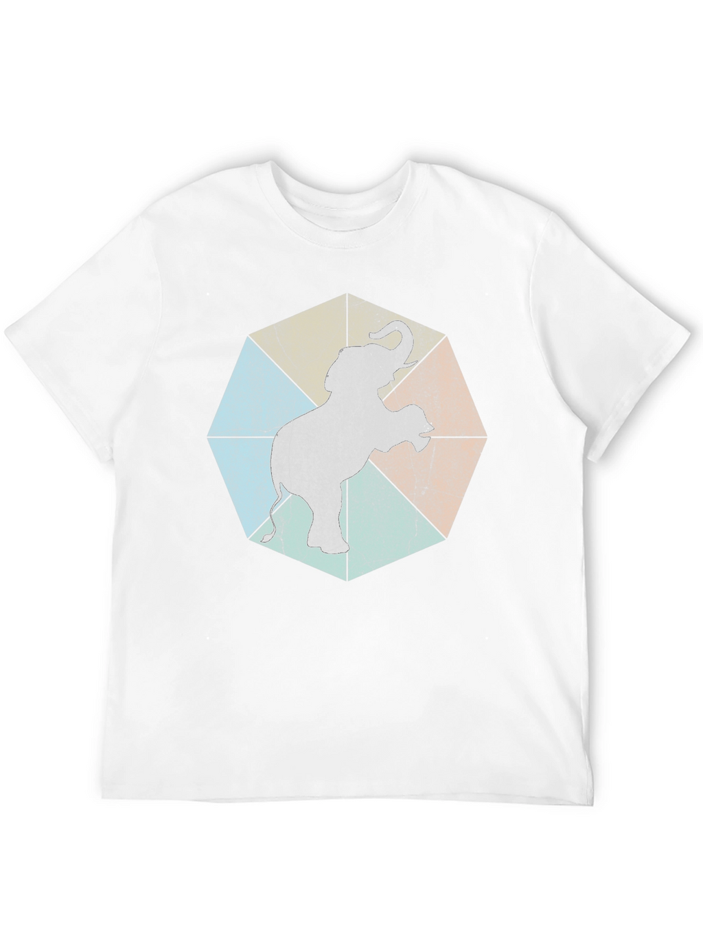 Geometric Elephant Graphic Tee - Trendy Animal Print Shirt
