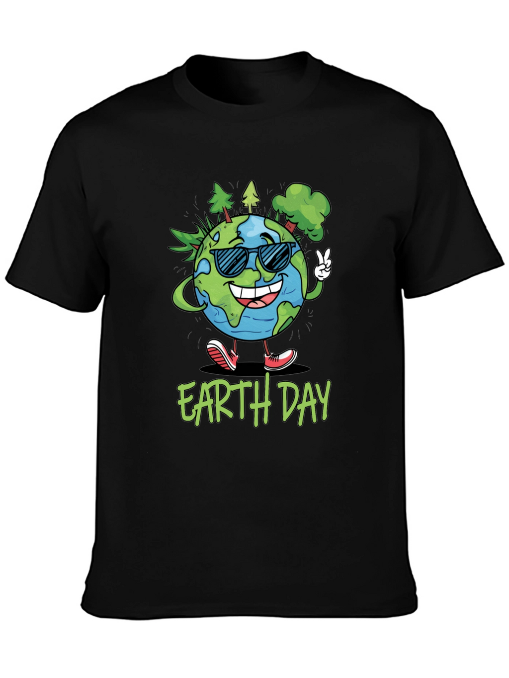 Earth Day T-Shirt - Cartoon Globe Graphic Tee