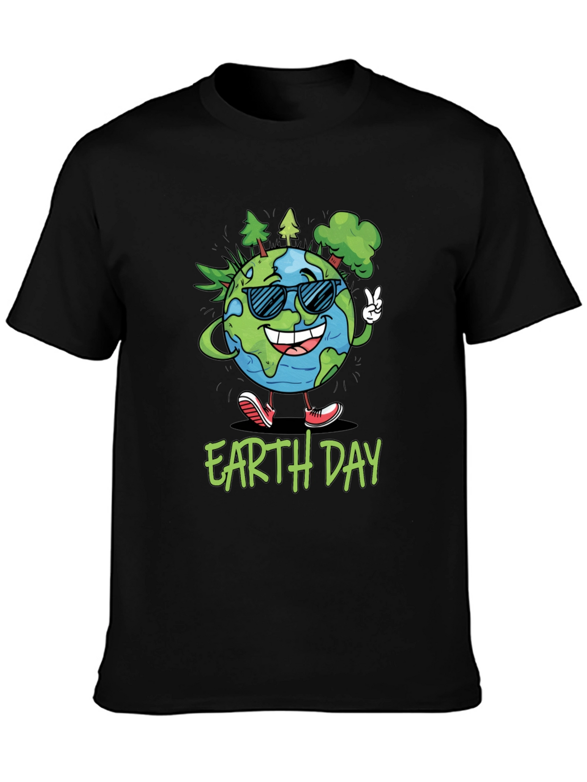 Earth Day T-Shirt - Cartoon Globe Graphic Tee