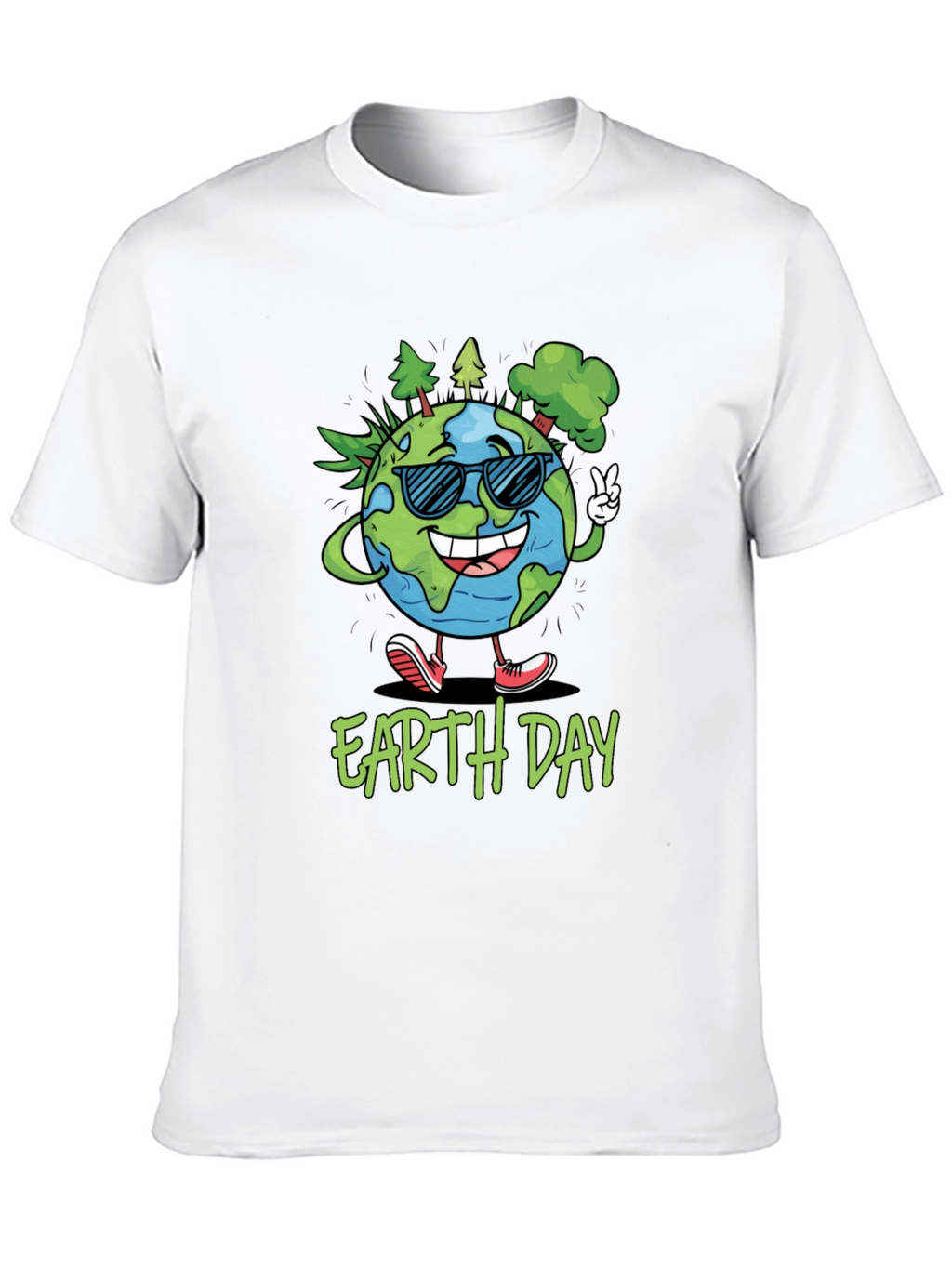 Earth Day T-Shirt - Cartoon Globe Graphic Tee
