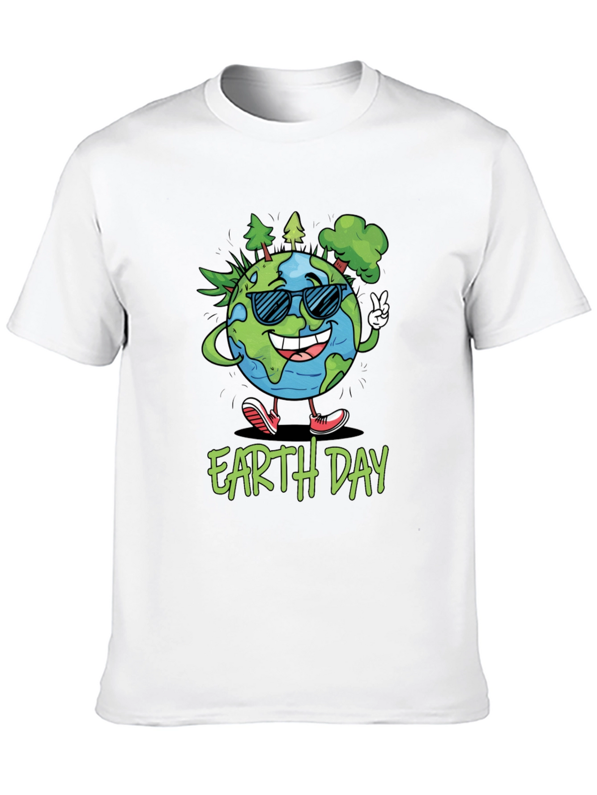 Earth Day T-Shirt - Cartoon Globe Graphic Tee