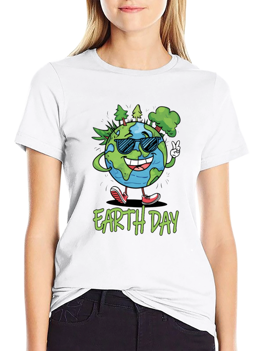 Earth Day T-Shirt - Cartoon Globe Graphic Tee