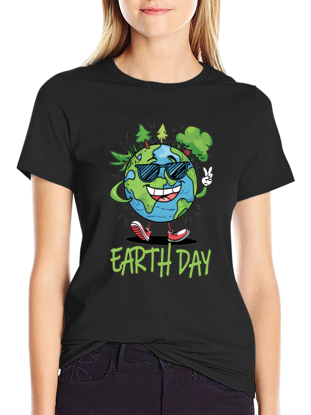 Earth Day T-Shirt - Cartoon Globe Graphic Tee