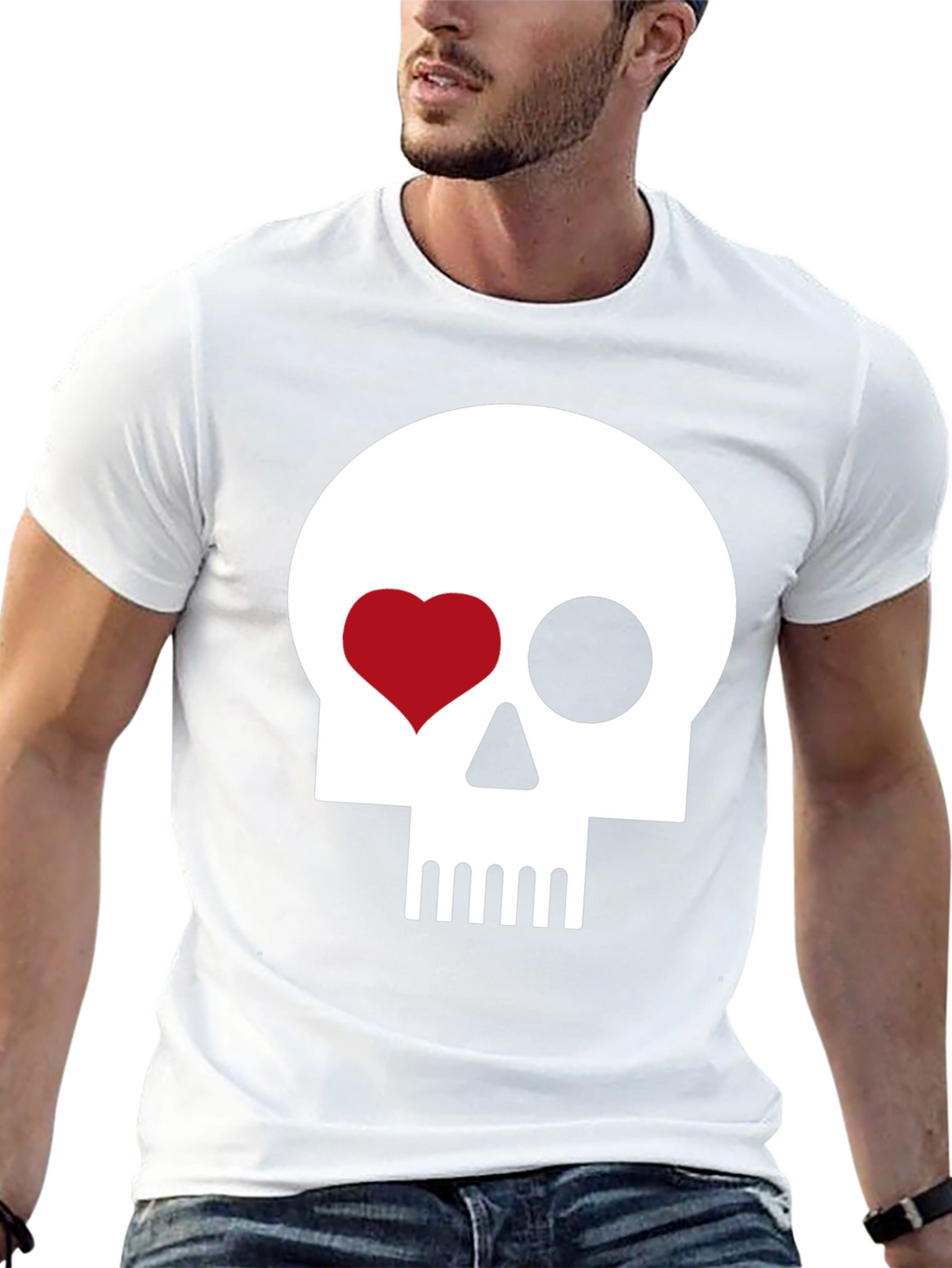 Skull Heart Eye Black T-Shirt
