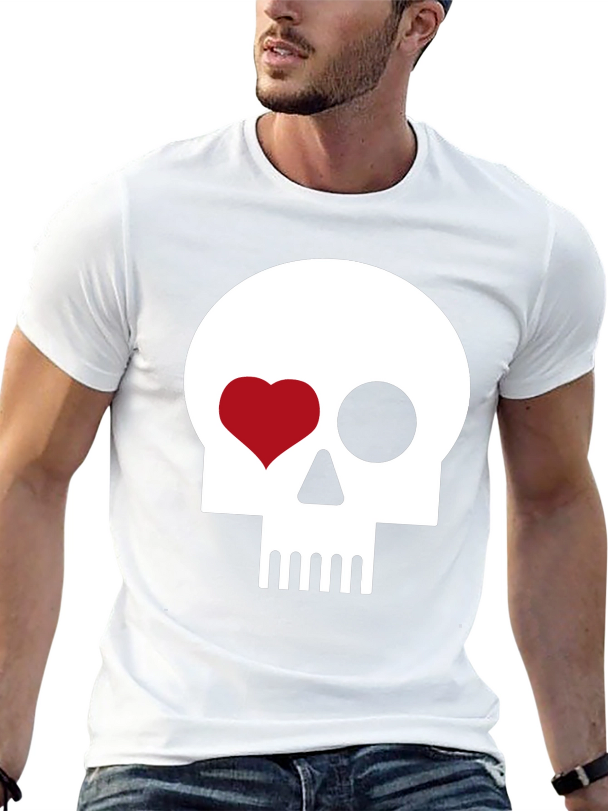 Skull Heart Eye Black T-Shirt
