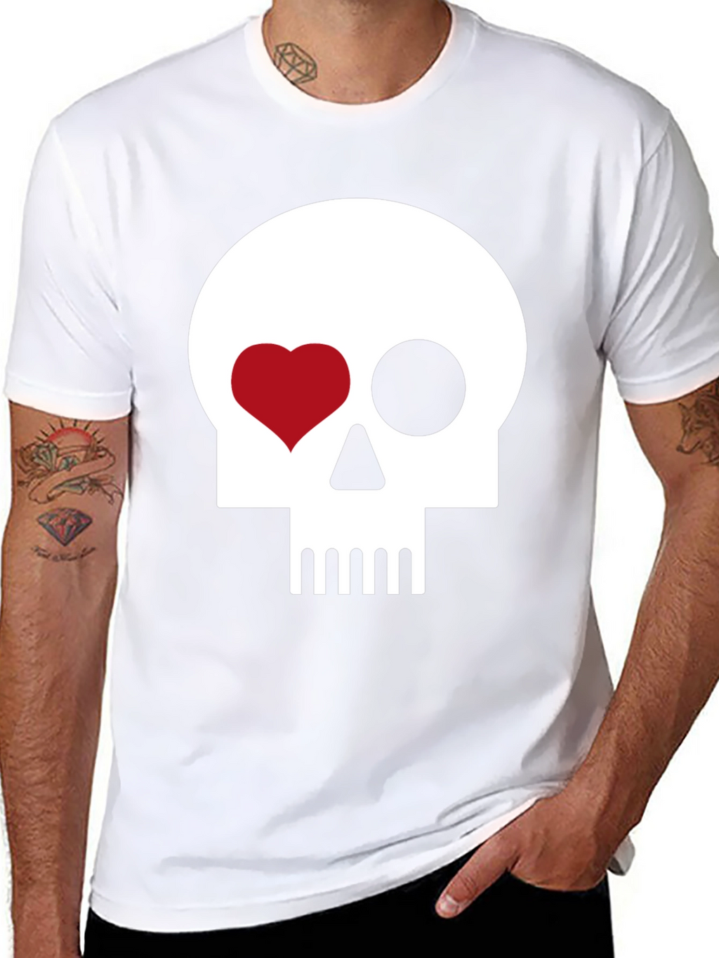 Skull Heart Eye Black T-Shirt