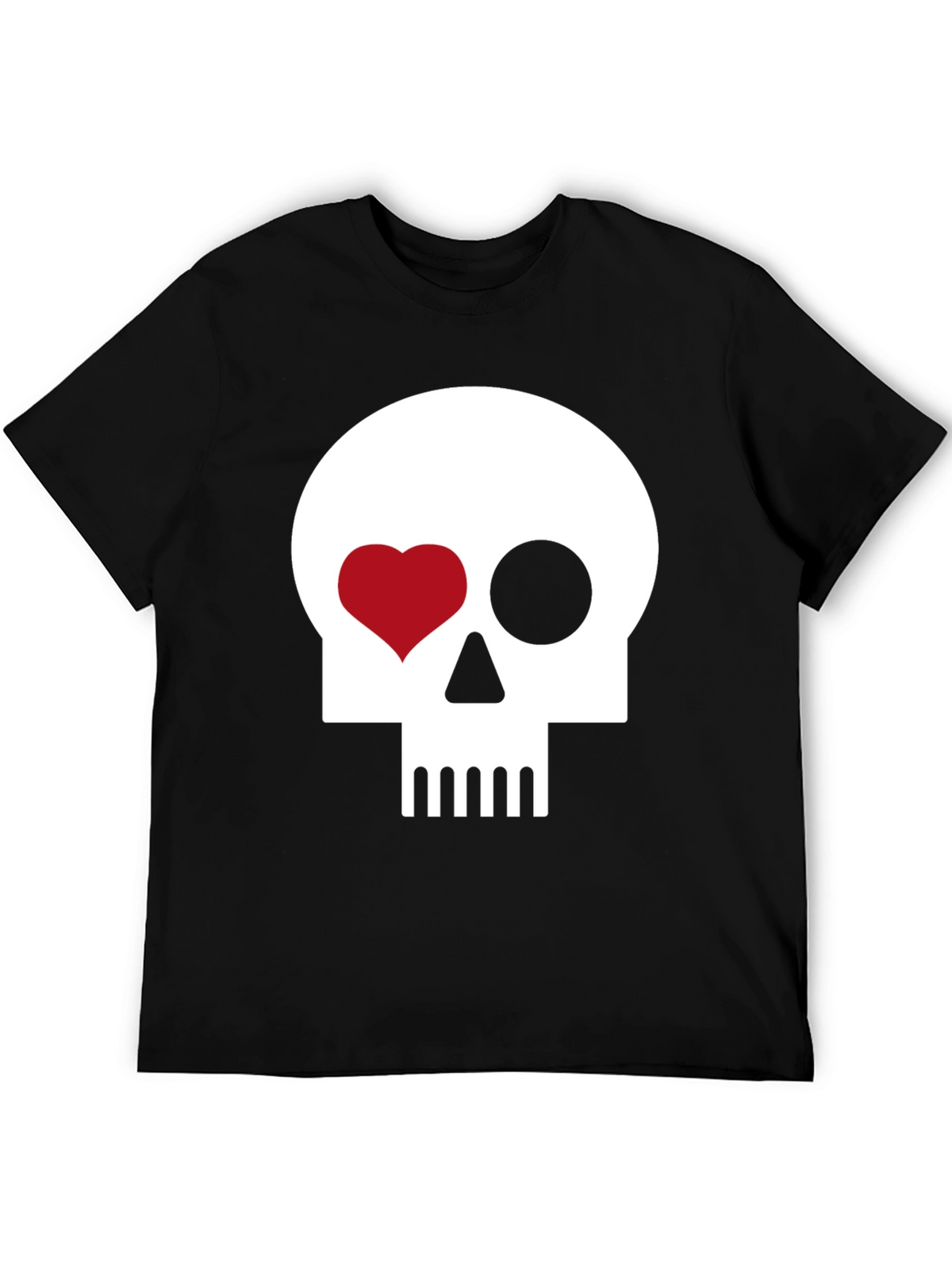 Skull Heart Eye Black T-Shirt