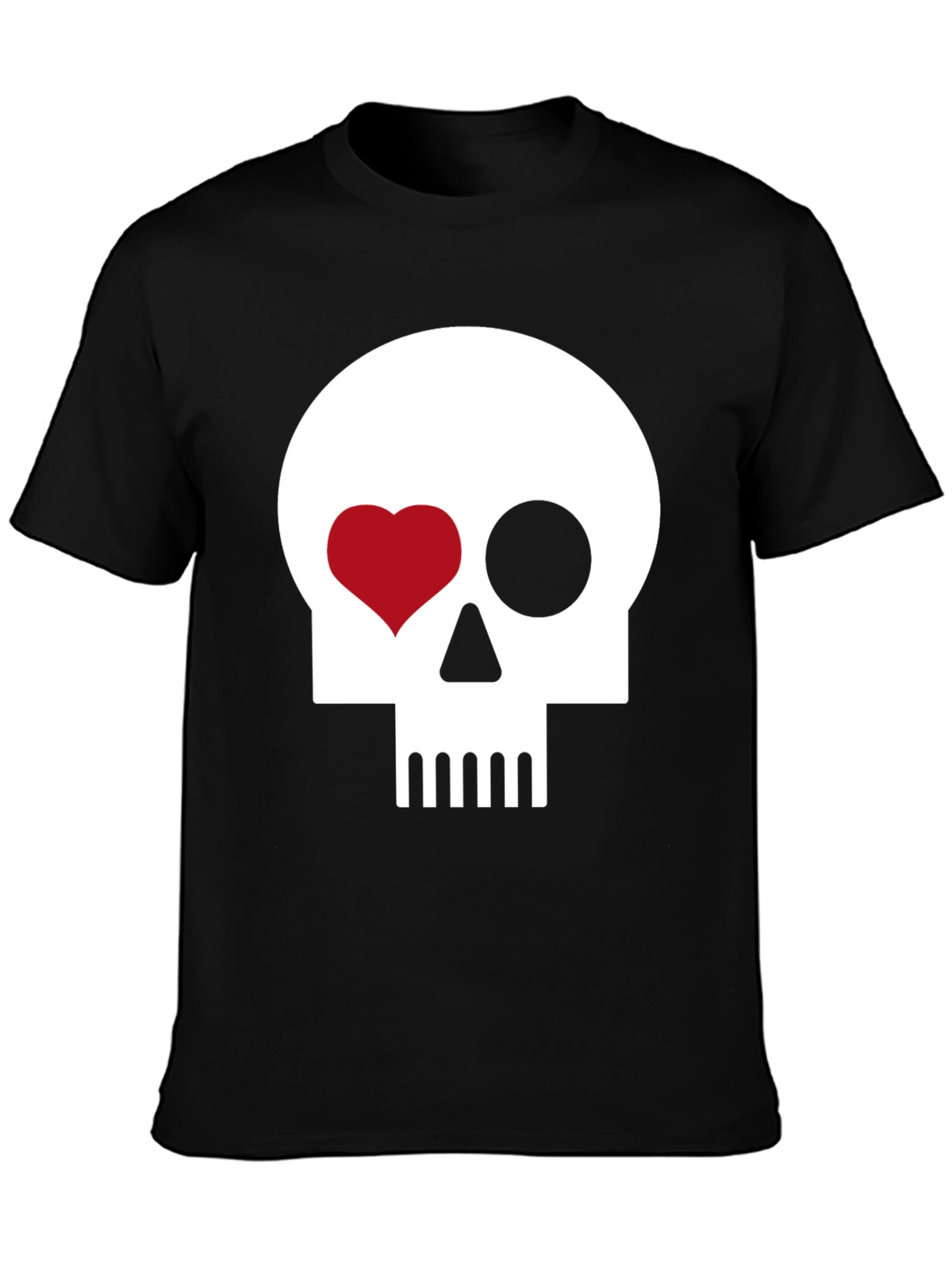 Skull Heart Eye Black T-Shirt