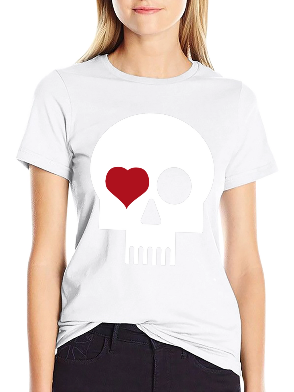 Skull Heart Eye Black T-Shirt
