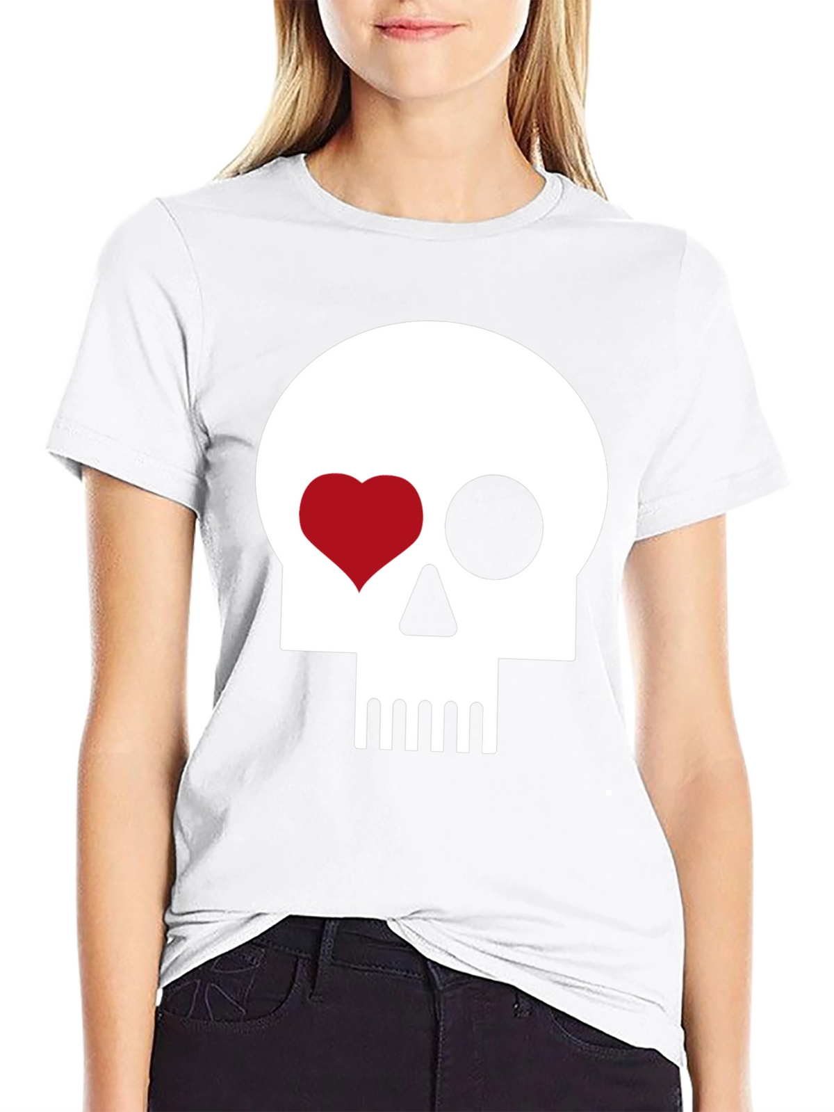 Skull Heart Eye Black T-Shirt